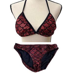 Living Dead Clothing Bikini Set | Red Mermaid Scale